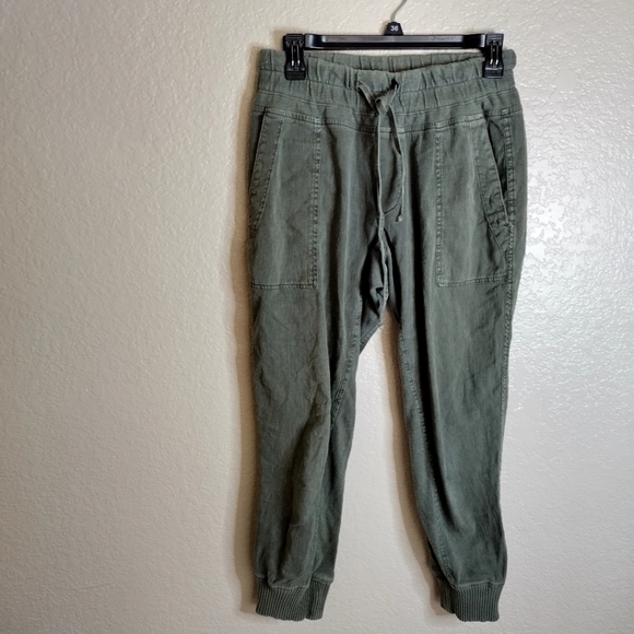 James Perse Mixed Media Pant in Alligator Washed Green Sz 1/S - Picture 2 of 10